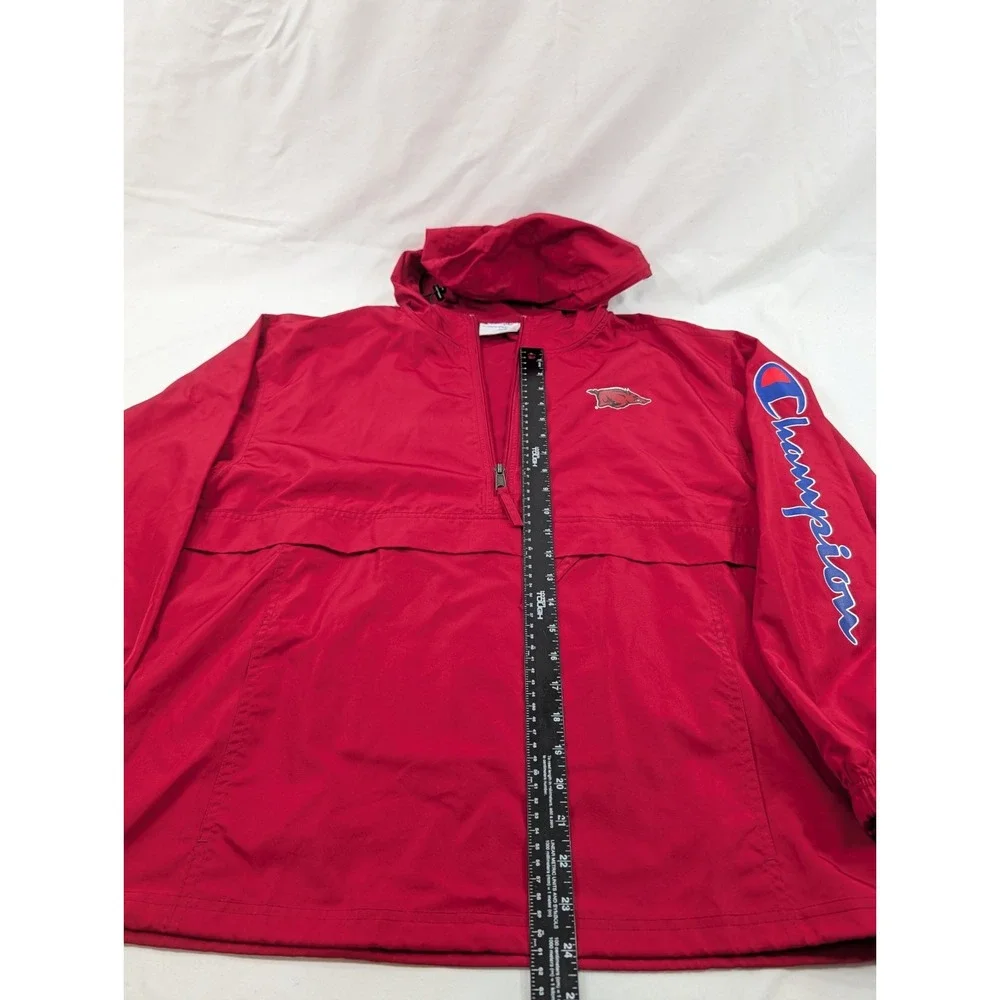 Arkansas University Razorbacks NCAA Sports‎ Windbreaker Jacket Anorak Red Medium - Picture 6 of 8